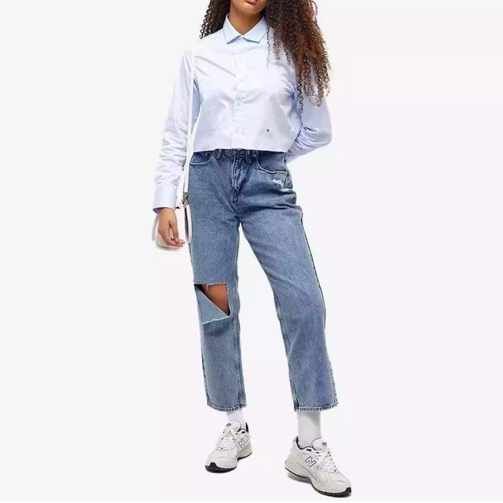 Good American 90s Duster Straight Leg Jeans